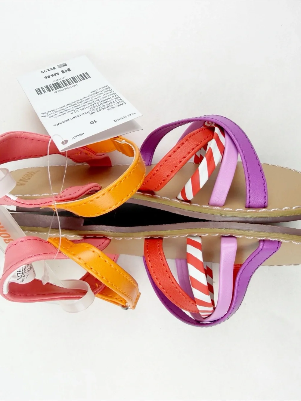 Gymboree 2014 Pinwheel Pastels Colorful Strappy Sandals Size 10